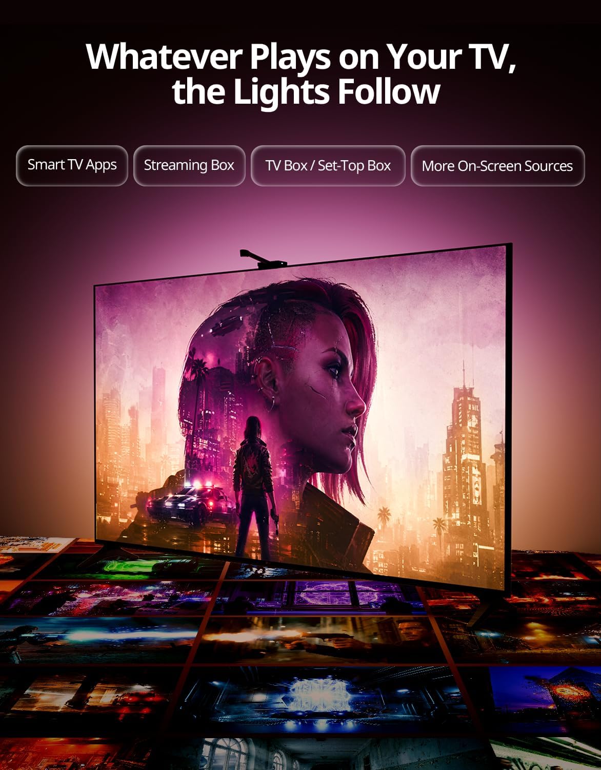Smart LED TV Backlight with Camera Sync and App Control