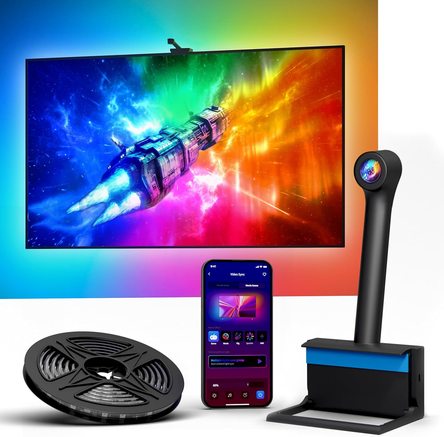 Smart LED TV Backlight with Camera Sync and App Control