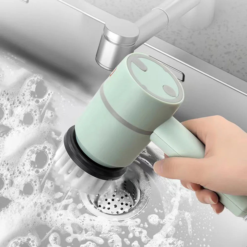 Rechargeable Electric Cleaning Brush With 3 Brush Heads