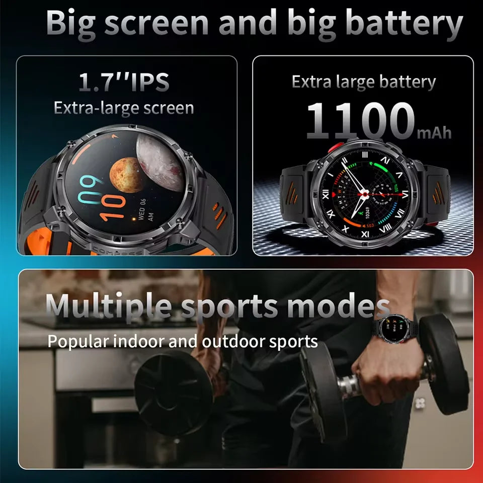 Rugged GPS Smart Watch For Men – 10ATM Waterproof