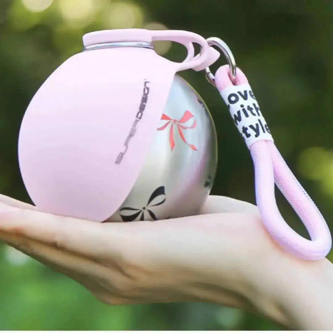 Stainless Steel Dog Travel Water Bottle With Bowl